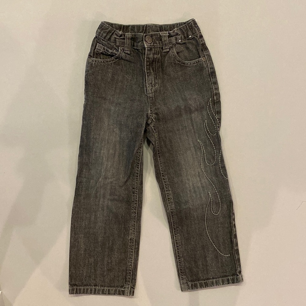 Gymboree black/grey flame stitched jeans size 3T